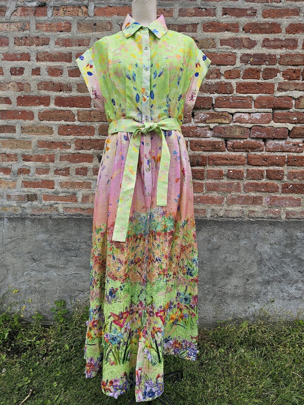 La Fuori Garden Print Dress Retail $670